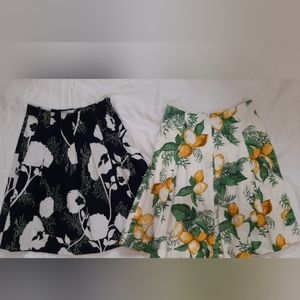 2/$16 Talbots Pleated Midi A line Full Skirts Bundle womens size 2 beautiful